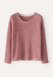 Gerippter Pullover, Zartes Kirschrot, webstill