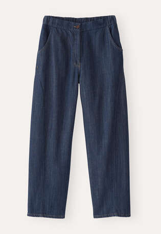Indigo-gef&auml;rbte Jeans, Dunkel gesp&uuml;lt, webstill