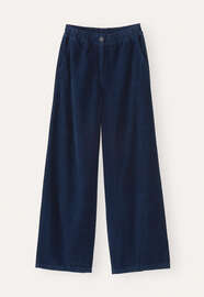 Cordhose mit Abn&auml;hern am Saum, Dunkles Petrol, webstill