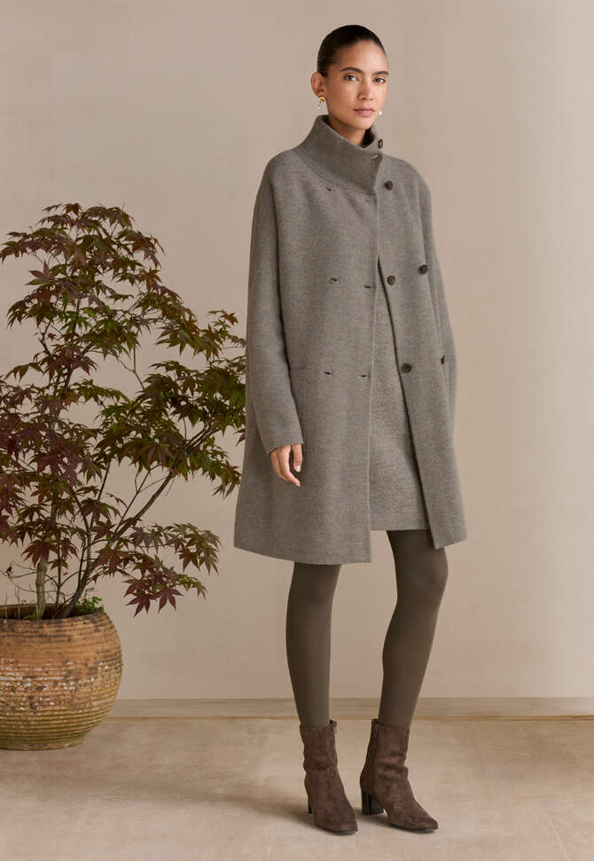 Coatigan mit Kragen, Taupe, completeTheLook