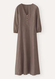 Kleid mit Godets, Kaffee, webstill