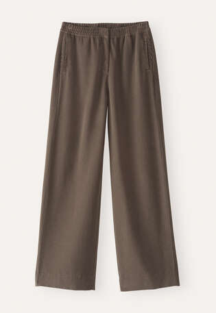 Hose mit weitem Bein, Nerzbraun, webstill