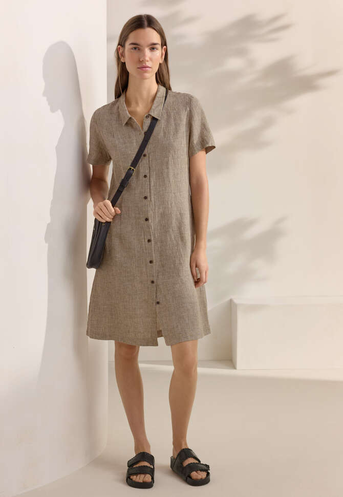 Kurzes Hemdkleid, Natur/Farn, completeTheLook