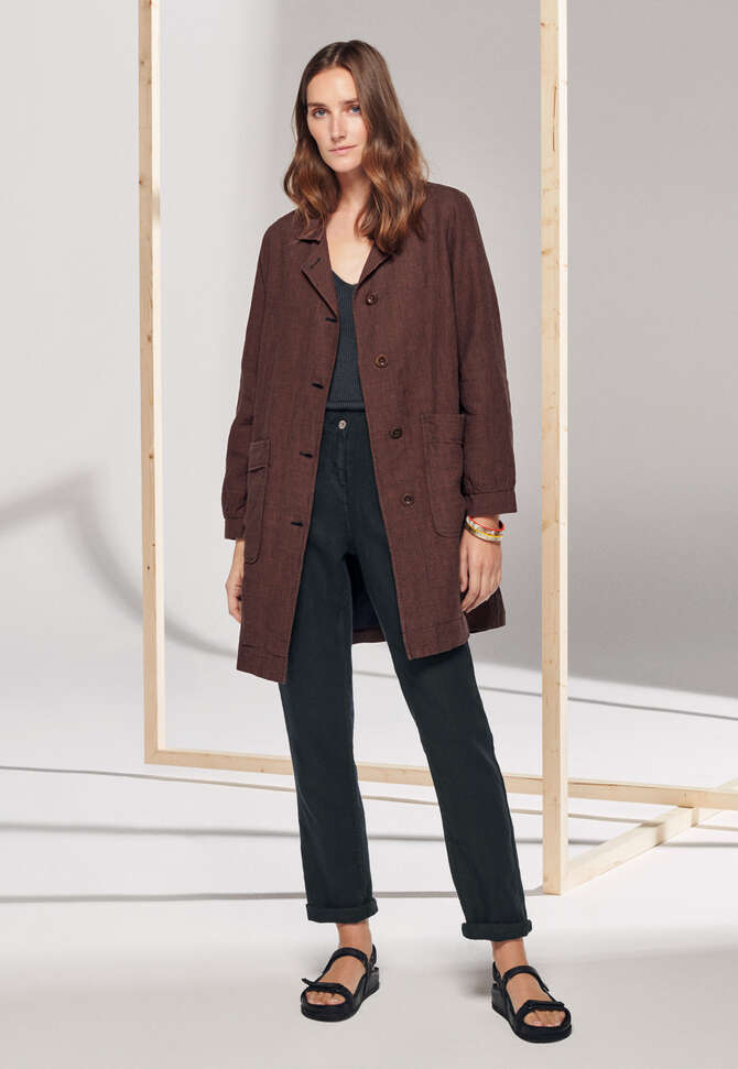 Lange Jacke, Schokoladenbraun/Tinte, completeTheLook