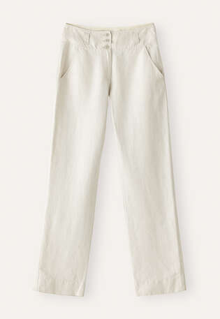 Hose mit geradem Bein, Perle, webstill