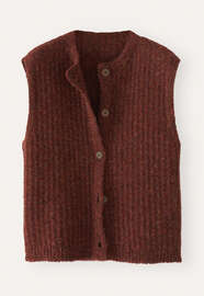 &Auml;rmelloser Cardigan, Dunkles Kupfer, webstill