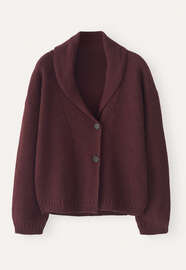 Cardigan mit Schalkragen, Zwetschge, webstill