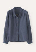Bluse mit eingewebten Punkten, Zartes Indigo, webstill
