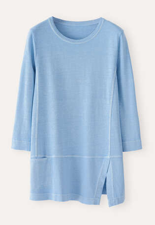 Jersey-Tunika, Himmelblau, webstill
