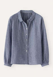 Gestreifte Bluse, Navyblau/Wei&szlig;, webstill