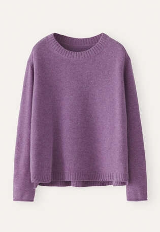 Pullover mit Rundhalsausschnitt, Krokus, webstill
