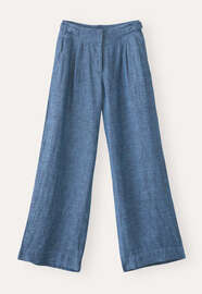 Hose mit weitem Bein, Indigoblau, webstill