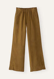 Hose mit weitem Bein, Dunkles Toffee, webstill