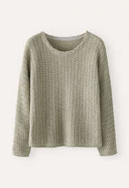 Gerippter Pullover, Zartes Salbei, webstill