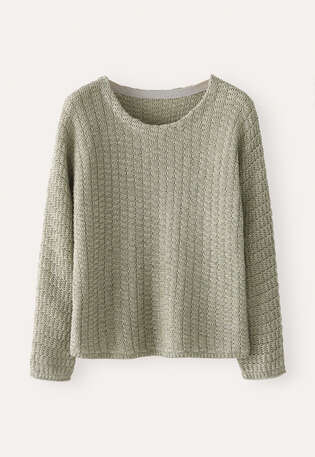 Gerippter Pullover, Zartes Salbei, webstill