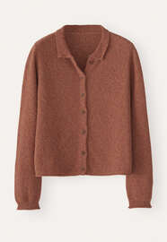 Cardigan im Perlmuster, Chili/Orange, webstill