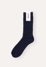Gerippte Socken, Navy, webstill