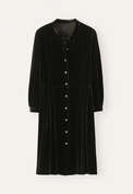Kleid mit Taillenfalten, Tanne, webstill