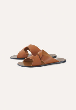 Sandalen mit Gliederfront, Brandy, webstill