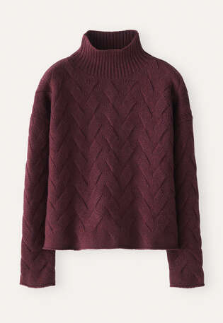 Zopfpullover, Marone, webstill