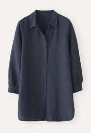 Bluse mit tiefen Seitenschlitzen, Mitternacht, webstill