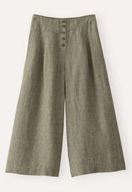 Culotte mit Faltenfront, Dunkles Oliv, webstill