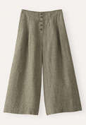 Culotte mit Faltenfront, Dunkles Oliv, webstill