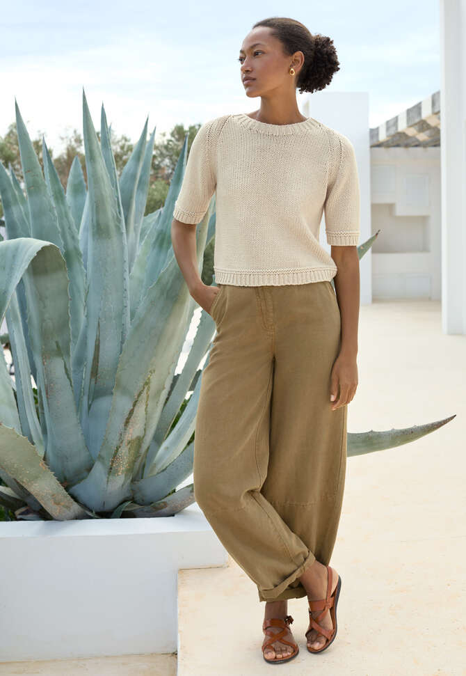 Kurz&auml;rmeliger Pullover, Natur, completeTheLook
