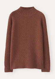 Pullover mit Trichterkragen, Rosa Kastanie, webstill