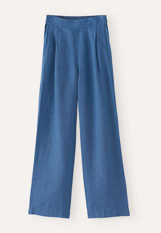 Hose mit glatter Front, Indigo, webstill