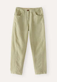 Hose mit geschwungenem Bein, Blasses Salbei, webstill