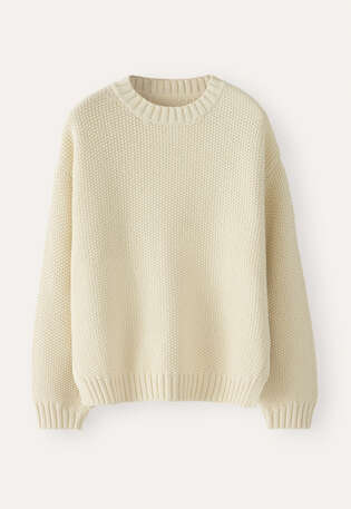 Perlmuster-Pullover, Pergament, webstill