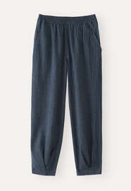 Schmal zulaufende Crinkle-Hose, Dunkles Indigo, webstill