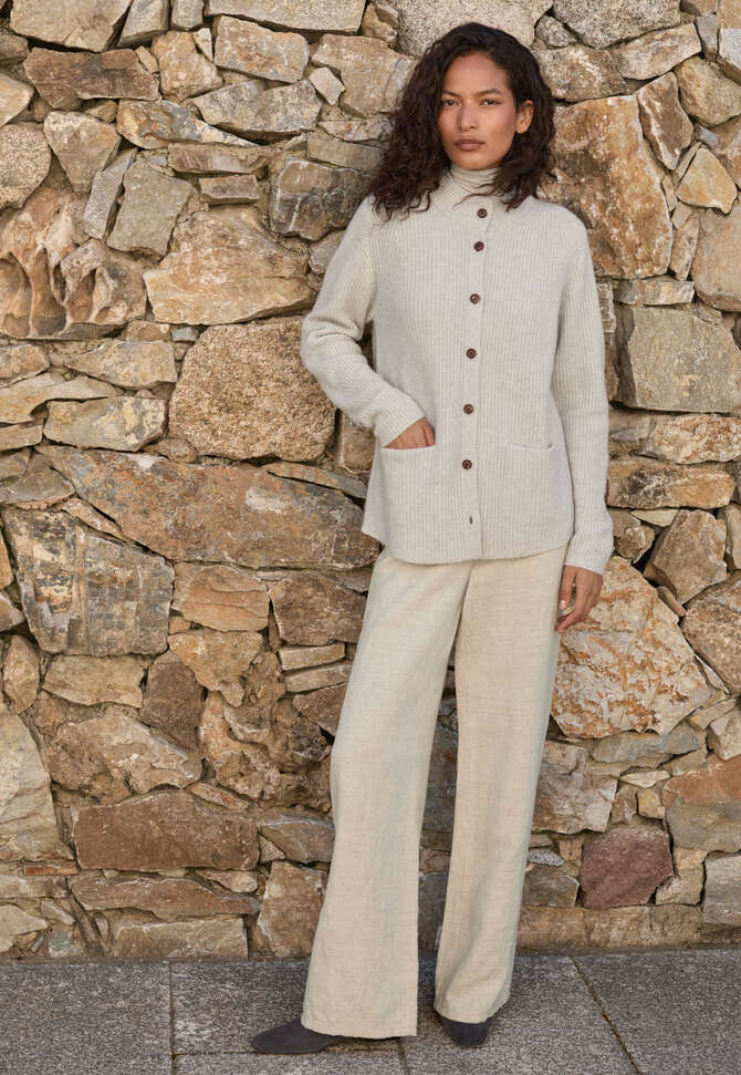 Gerippter Pullover, Ecrugrau, completeTheLook
