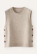 &Auml;rmelloser Pullover, Kiesel, webstill