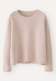 Pullover mit Rundhalsausschnitt, Grauros&eacute;, webstill