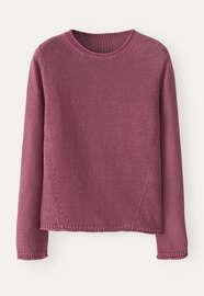 Lang&auml;rmeliger Pullover, Maronenrosa, webstill