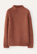 Raglanpullover mit Trichterkragen, Kupferorange, webstill