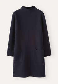 Kleid mit aufgesetzten Taschen, Blauschwarz, webstill