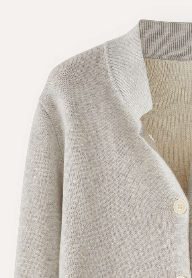 Doppelt gestrickte Jacke, Cremegrau, completeTheLook