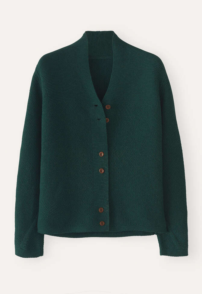 Cardigan mit Knopfleiste, Flaschengr&uuml;n, completeTheLook