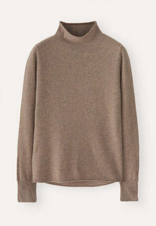 Pullover mit hohem Kragen, Latte, webstill