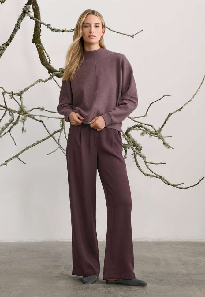 Sweatshirt mit Falten&auml;rmeln, Violet, completeTheLook