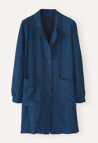 Lange Jacke, Blauschwarz, webstill