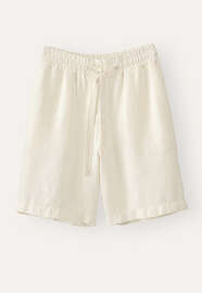 Shorts mit gebundener Taille, Ecru, webstill