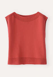 Pullover mit H&auml;keldetail, Korallenrot, webstill