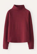 Trichterkragen-Sweatshirt, Dunkles Rot, webstill