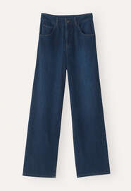 Indigo-Jeans mit geradem Bein, Mitteldunkle Waschung, webstill