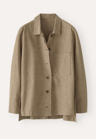 Strukturiertes Overshirt, Olives Lohbraun, webstill