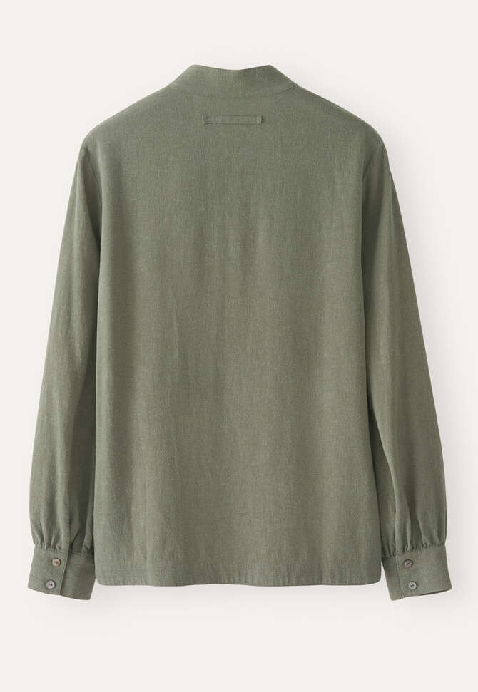 Bluse mit Trichterkragen, Khakigr&uuml;n, completeTheLook